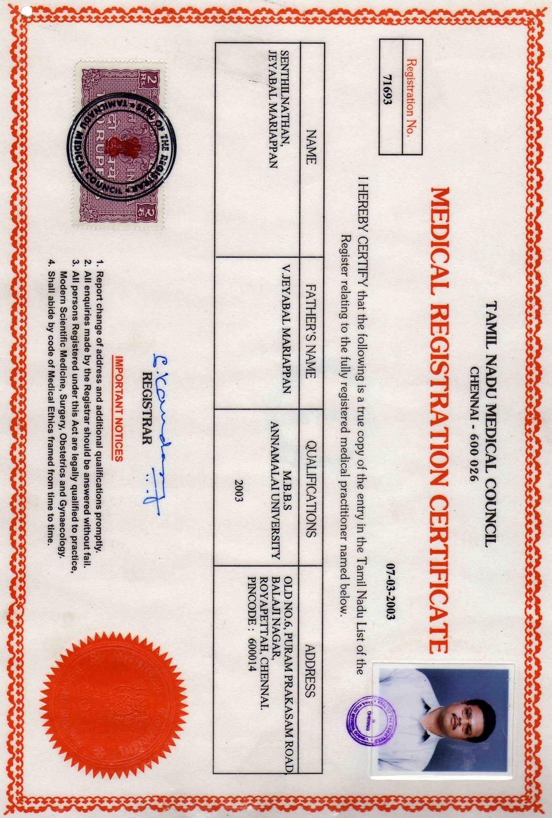 MBBS Certificate